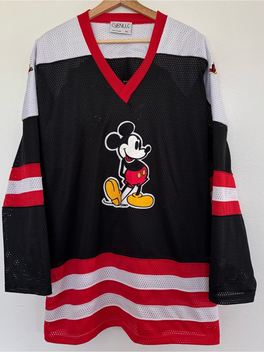 Vintage 90s Disney Mickey Mouse Hockey Jersey Mens XL Mesh Sports Shirt Genus
